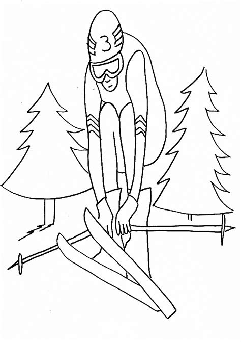 Coloriages jeux olympiques skieur 2 Tête à modeler