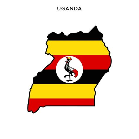 Green Map Uganda Outline Vector Design Template Editable Stroke Stock