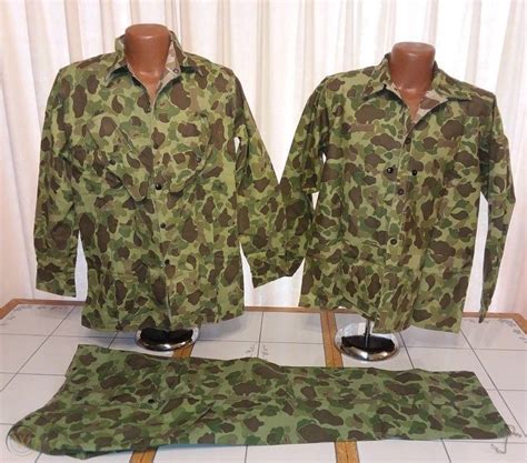 Wwii Usmc Paramarine Frogskin Camo Jacket And P44 Utility Uniform Shirt