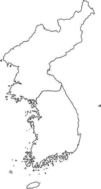 Korean Peninsula Outline Map