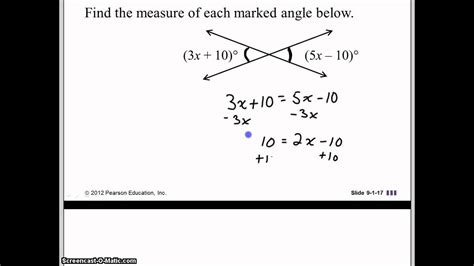 Find The Measure Of Each Marked Angle YouTube