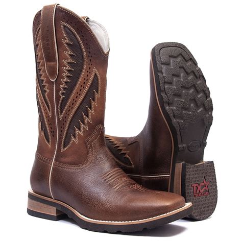 Bota Texana Masculina Texas Havana Bambu Café Roper Bico