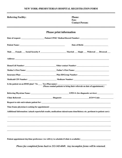 Hospital Admission Form Admission Forms 2023