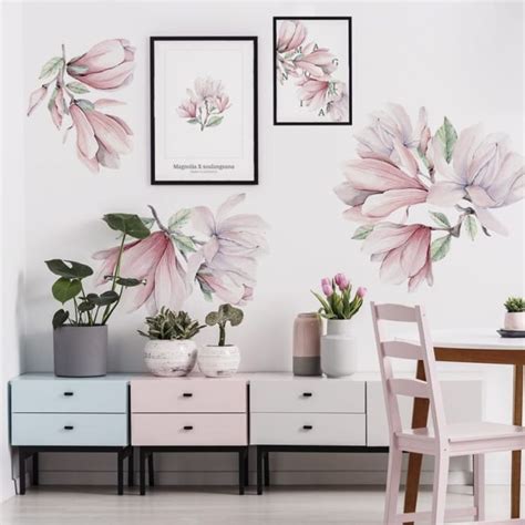 Naklejka Na Cian Kwiaty Magnolie Mniejsze Decor Home Decor Wall