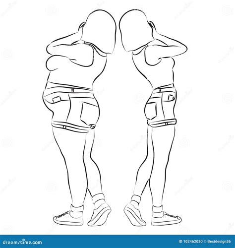 Vector Of An Overweight Young Woman Being Advised On A Healthy Diet