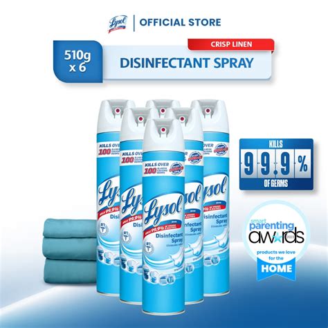 Lysol Antibacterial Disinfectant Spray Cleaner Crisp Linen 510 G Set Of