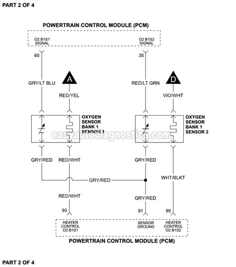 Oxygen Sensors Circuit Wiring Diagram 1999 4 6l 5 4l V8 Ford F150 F250 Light Duty