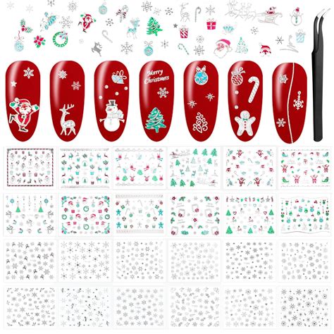 Blatt Weihnachten Nagelsticker Selbstklebend Nagelaufkleber D Nagel