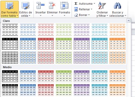 Aplicar Estilos A Una Tabla De Excel Excel Total