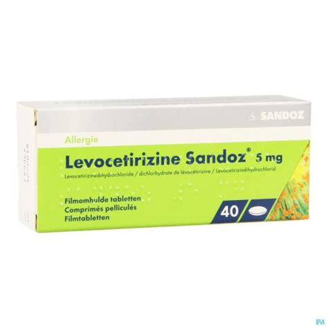 Levocetirizine Sandoz 5 Mg Comp Enrob 40 X 5 Mg Pharma Welcome