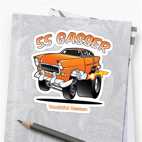 55 Gasser Cartoon Car Toon Sticker By Youthfulgeezer Redbubble