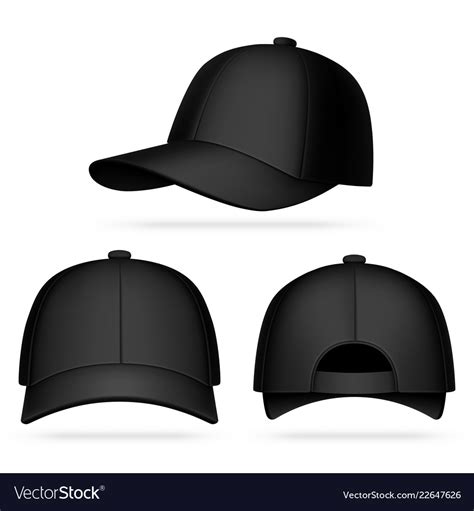 Black Baseball Cap Royalty Free Vector Image Vectorstock