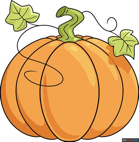 How to Draw a Pumpkin - Really Easy Drawing Tutorial