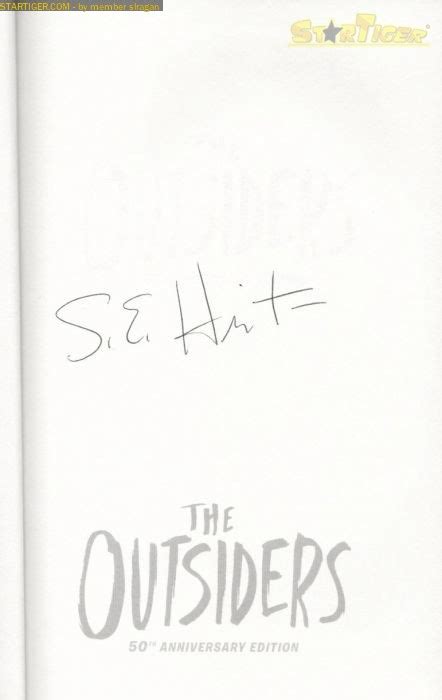 S E Hinton Autograph Collection Entry At Startiger