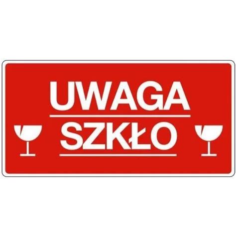 Etykieta UWAGA SZKŁO 50 x 100 rolka 100 szt Becpak