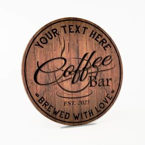 Personalized Coffee Bar Sign Wood Signs Coffee Bar Decor Kitchen Decor