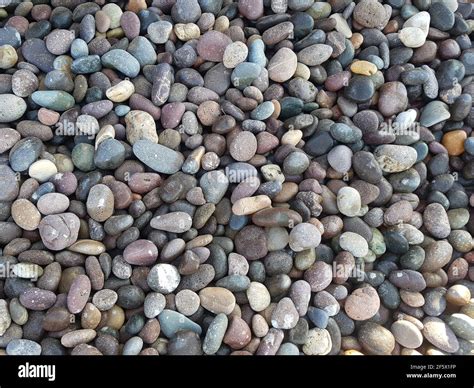 Natural Pebbles Stones Grey Gravels Beach Background Stock Photo Alamy