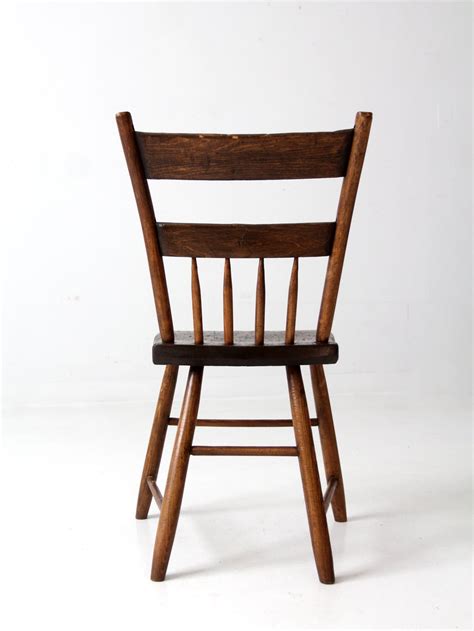 Antique Plank Seat Chair 86 Vintage