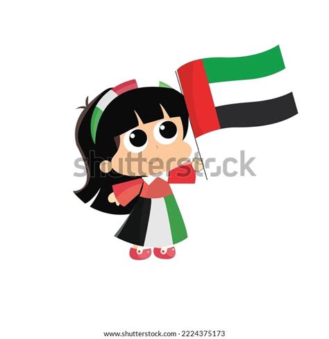 Uae National Day Kid Holding Uae Stock Vector (Royalty Free) 2224375173 ...