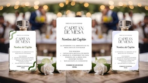 Etiquetas Capitán De Mesa Para Botellas De Boda XV Años Fiesta Etsy