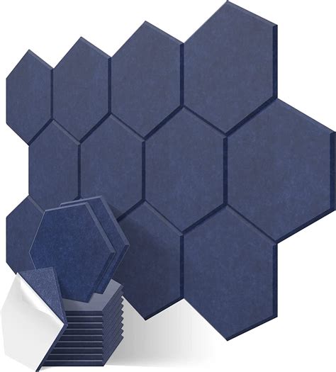 JBER 12 Pack Hexagon Acoustic Panels Sound Proof Foam Self Adhesive 30