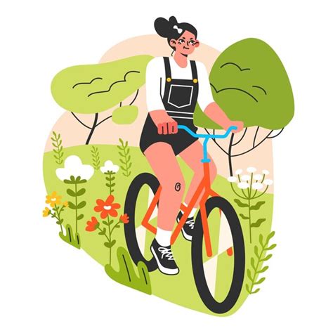 Premium Vector Healthy And Active Lifestyle Young Female Character