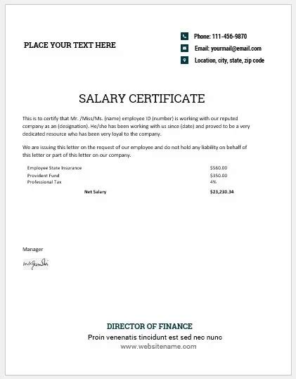 11 Free Salary Certificate Templates Word Excel Templates