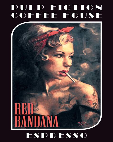 Pulp Fiction Red Bandana Art Print • Pulp Fiction Coffee House