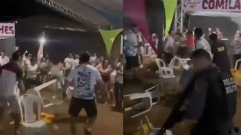 V Deo Mostra Pancadaria Generalizada Durante Festa Em Mt Estad O Mt