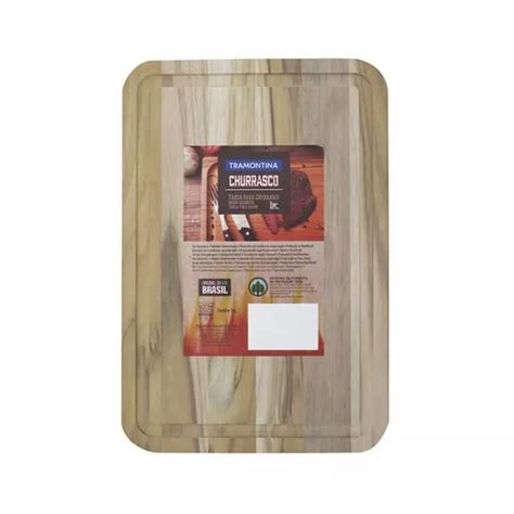 Tabla De Picar Para Asado Tramontina Rectangular En Madera 34X23Cm T13234