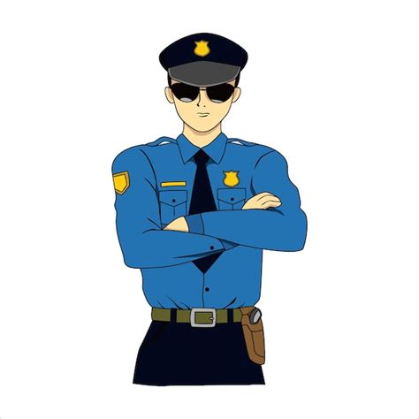 Diseño De Personajes De Policía Ilustración Vectorial Oficial De La