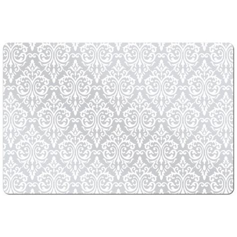 Set Van 2x Stuks Rechthoekige Placemats Met Witte Barok Print 43 5 X 28