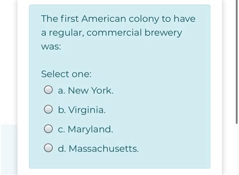 Solved The First American Colony To Have A Regular