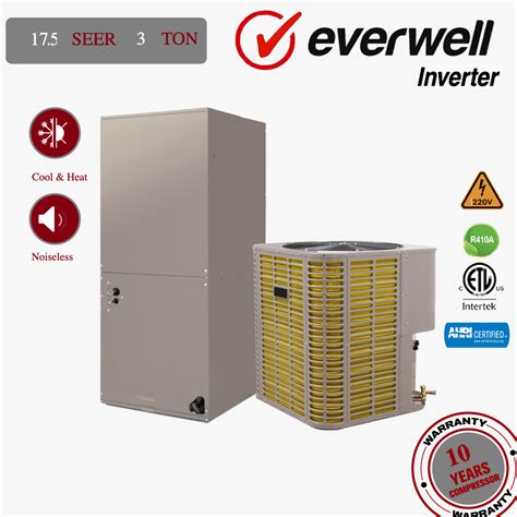 Everwell 34500 Btu 17 5 Seer 220v Inverter Ducted Central Split Air