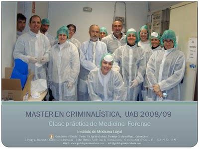 M Ster En Criminal Stica Uab Pr Cticas De Medicina Forense Autopsia