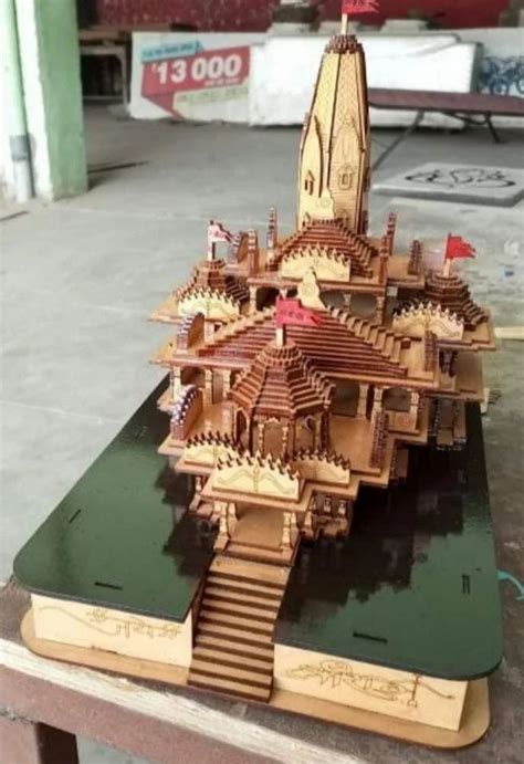 Mdf Brown Ayodhya Ram 3d Temple Model For Decoration At Rs 400piece In Dattapur Dhamangaon