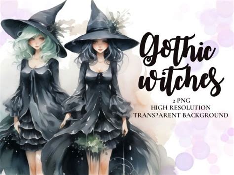 Gothic Witches Png Cliparts Graphic By Monica Paulon · Creative Fabrica