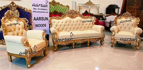 Antique Gold Sofa Set Baci Living Room