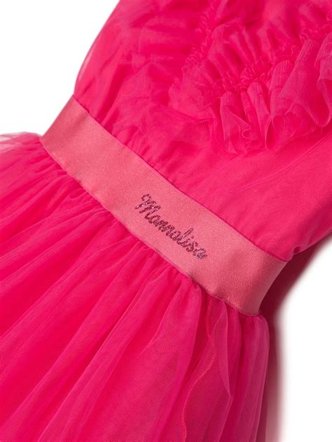 Monnalisa logo-print Ruffled Dress - Farfetch