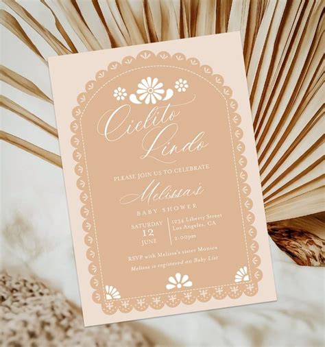 Cielito Lindo Baby Shower Invitation Color Change Available Talavera