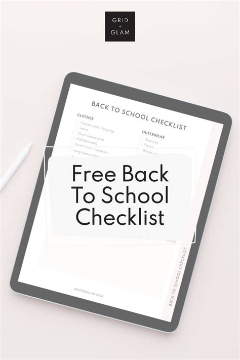 Free Back To School Checklist