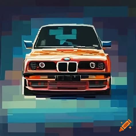 A Stylized Pixelated Bmw E30 Car On Craiyon