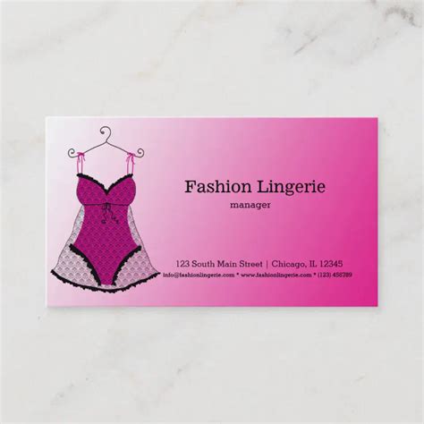 Fashion Lingerie Business Card Zazzle