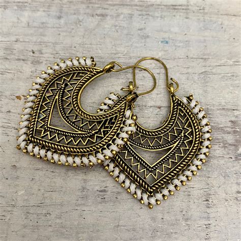 Tribal Earrings Antique Silver Plated Boho Chic Earrings Boho Gipsy