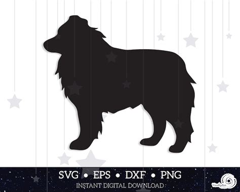 Australian Shepherd Dog Silhouette Vector INSTANT | Etsy