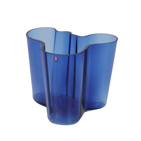 Big Savoy Glass Vase In Dark Blue By Alvar Aalto For Iittala 275002