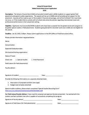 School Of Social Work Global Social Work Grant Application Ssw Umich