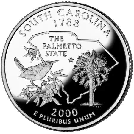 2000 S South Carolina Silver Proof State Quarter Premium Collectible