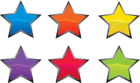 Star Icon Or Button Star Metalic Colorful Vector Star Metalic