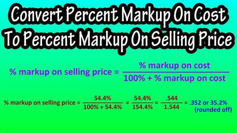 How To Convert Percent Markup Based On Cost To Percent Markup Based On Selling Price Explained